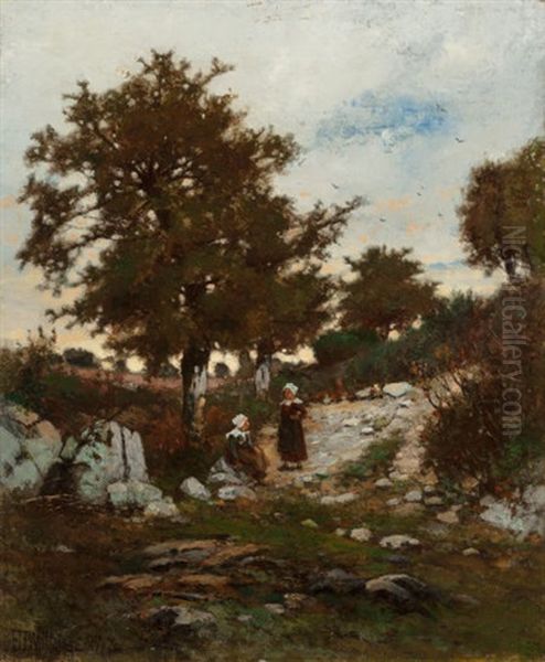 Resting On The Way Home, Brittany Oil Painting by Frederick Dickinson Williams