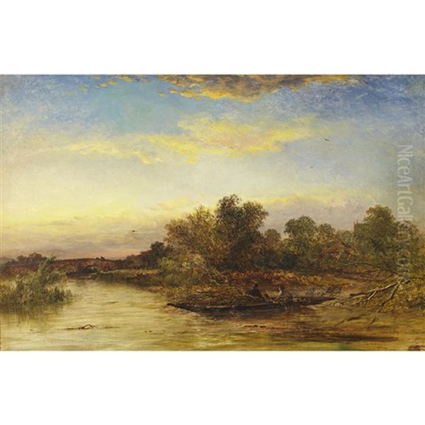 Near Sonning On The Thames Oil Painting by George Augustus Williams