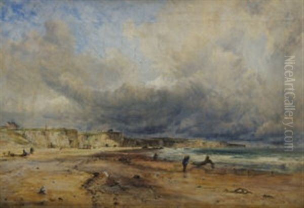 Spotties Hole, Sunderland, Tide Out Oil Painting by Harry J. Williams