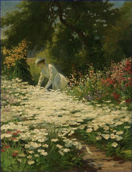 Woman Tending Her Garden Oil Painting by Mary Belle Williams