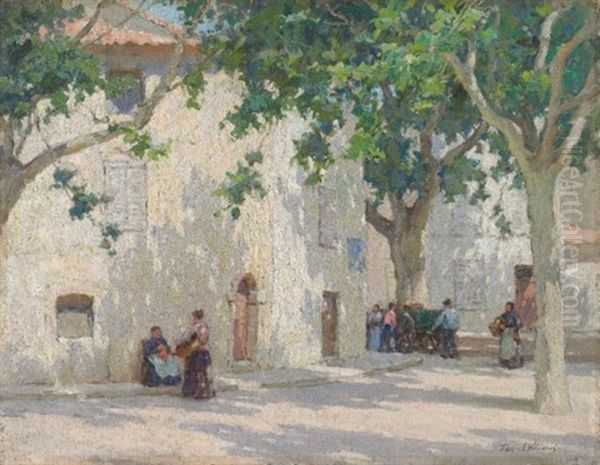 A Street Corner, Cassis, Near Marseille Oil Painting by Terrick Williams