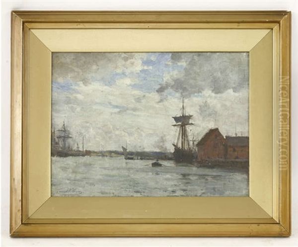 Harbour Scene Oil Painting by Terrick Williams