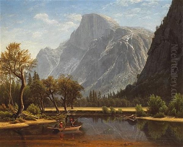 Fishing Near Half Dome Oil Painting by Virgil Williams