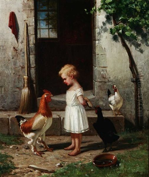 The Pilfering Hen Oil Painting by Virgil Williams