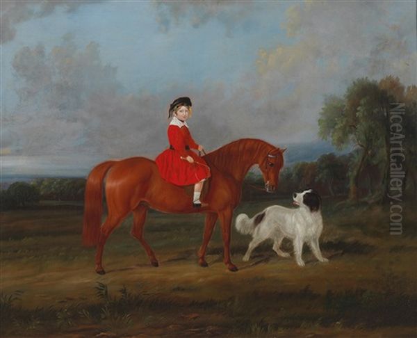 Girl On Horseback Oil Painting by W.D. Williams