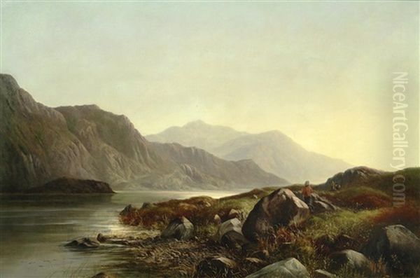 A View Of North Wales Oil Painting by Walter Heath Williams