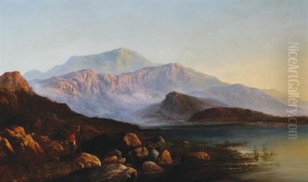 Llyn-frith Craig, Mountain Landscape Oil Painting by Walter Heath Williams