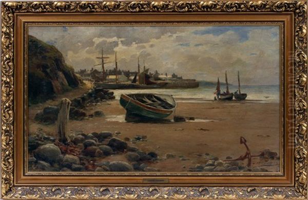 Coastal Harbor Oil Painting by Warren Williams