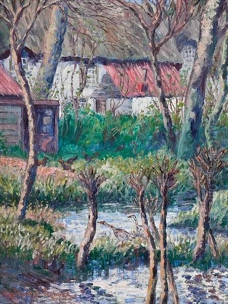 The French Farmhouse Oil Painting by Herbert Francis Williams-Lyouns