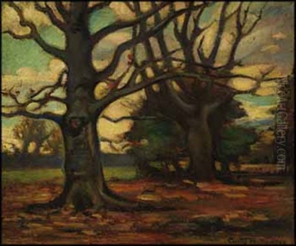 In The Forest Oil Painting by Albert Curtis Williamson