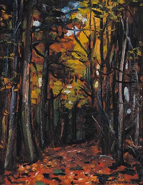 Wooded Interior Oil Painting by Albert Curtis Williamson