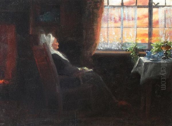 Woman Resting By A Window Oil Painting by Albert Curtis Williamson