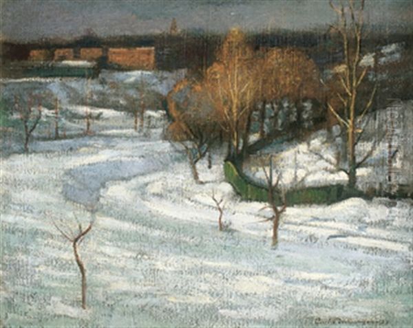 Winter Landscape Oil Painting by Albert Curtis Williamson