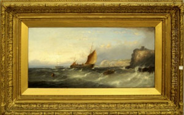 Fishing Vessels Off The English Coast Oil Painting by William Henry Williamson