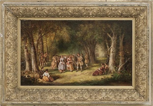 Dance In The Forest Oil Painting by Edmund Aylburton Willis