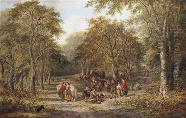 The Gypsy Encampment Oil Painting by Edmund Aylburton Willis