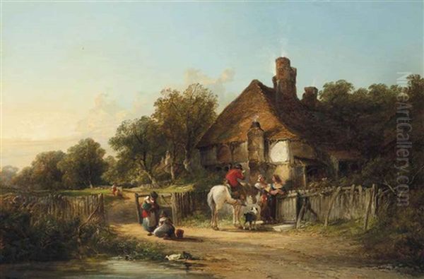 The Village Postman Oil Painting by Henry Brittan Willis