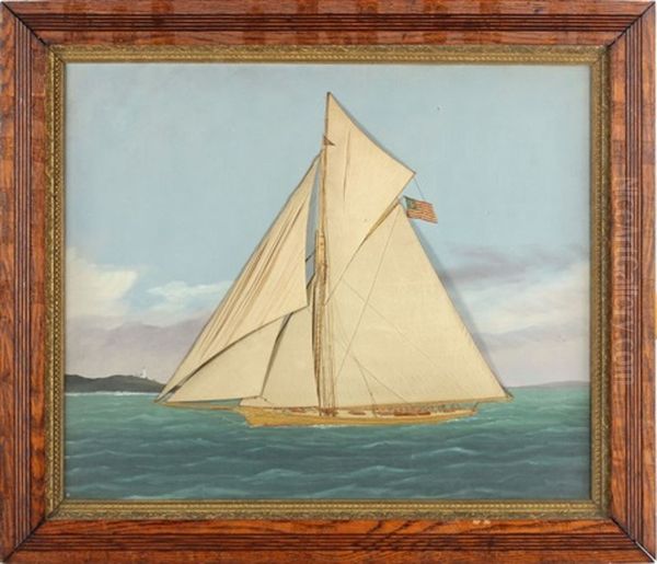 Schooner Yacht Oil Painting by Thomas H. Willis