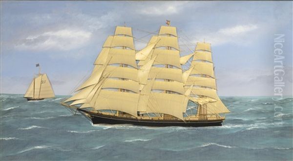 The Clipper Ship Sweepstakes Oil Painting by Thomas H. Willis