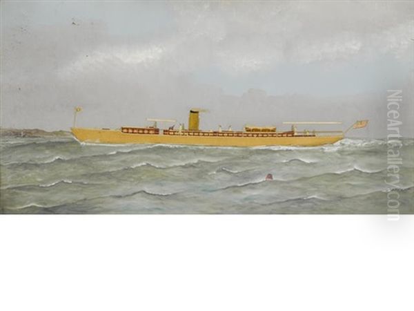 The Commuter Yacht Little Sovereign Oil Painting by Thomas H. Willis