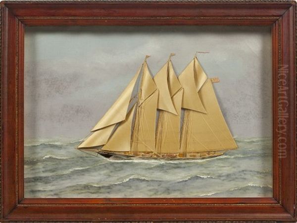 Schooner Oil Painting by Thomas H. Willis