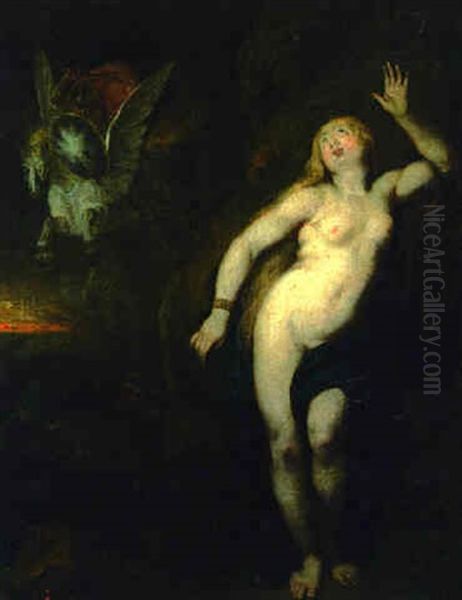 Perseus And Andromeda Oil Painting by Michael Willmann