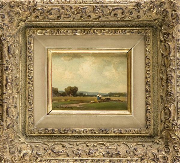 Kleine Landschaft Mit Staffagefiguren Oil Painting by Josef Willroider