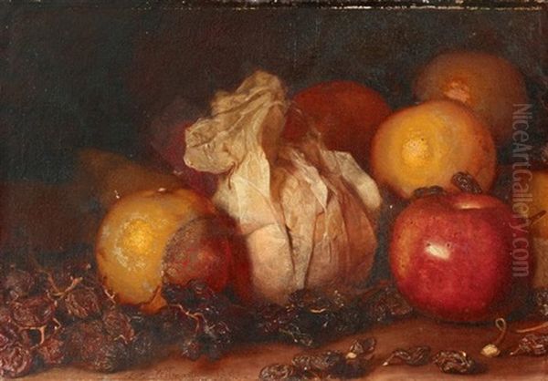 Still Life With Wrapped Orange Oil Painting by Lemuel Everett Wilmarth