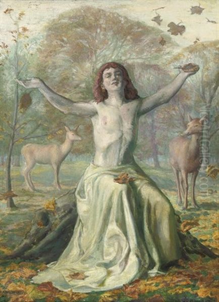 An Allegory Of Autumn Oil Painting by John Riley Wilmer