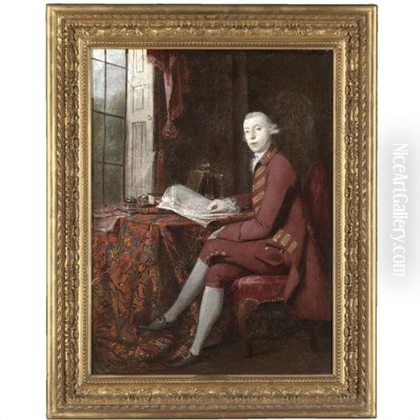 Portrait Of Anthony Chamier M.p., F.r.s. Oil Painting by Benjamin Wilson