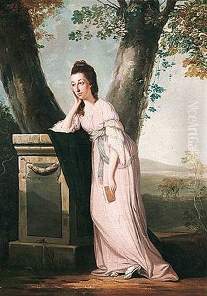 Portrait Of A Lady, Said To Be Theresa Parker Oil Painting by Benjamin Wilson