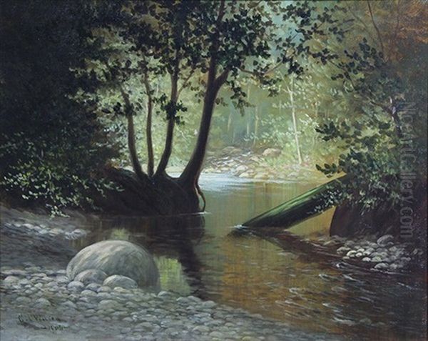 Stream Oil Painting by Charles Theller Wilson