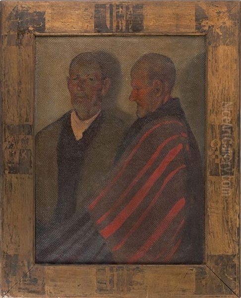 Portrait Of Two Gentlemen Oil Painting by Clagget Wilson