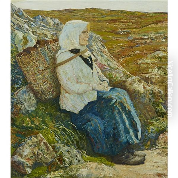 A Rest From Her Labours, 1931 Oil Painting by David Forrester Wilson