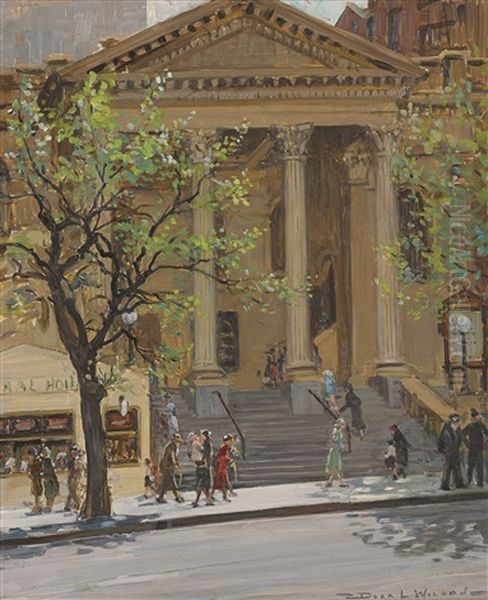 Baptist Church, Collins Street Oil Painting by Dora Lynell A. Wilson