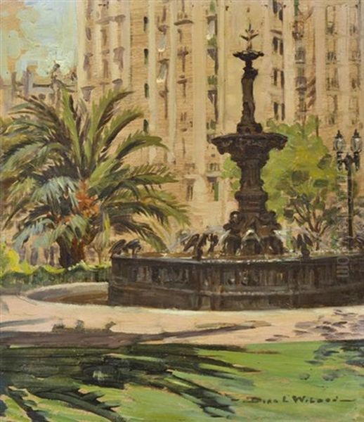 Gordon Reserve, Melbourne Oil Painting by Dora Lynell A. Wilson