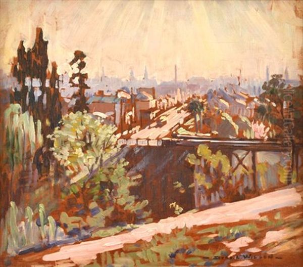 Swan Street Bridge Oil Painting by Dora Lynell A. Wilson