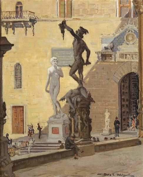 Piazza Firenze Oil Painting by Dora Lynell A. Wilson