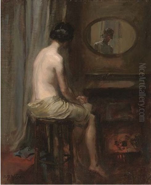 The Mirror's Reflection Oil Painting by Harry Mitton Wilson