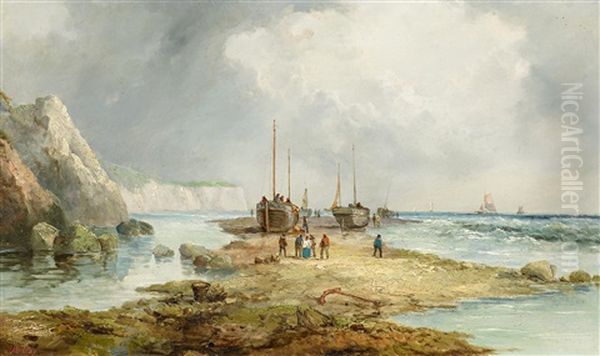 An Der Englischen Kuste Bei Dover Oil Painting by John James Wilson