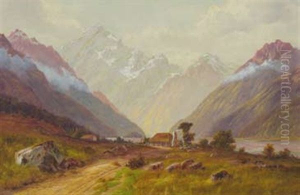 Mt Avalanche, Matukituki River, Otago Oil Painting by Lawrence William Wilson