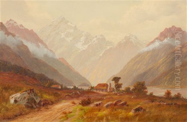 Mt Avalanche, Matukituki River, Otago Oil Painting by Lawrence William Wilson