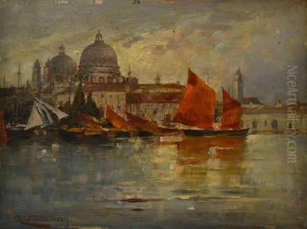 Venetian Scene Oil Painting by Mary Georgina Wade Wilson