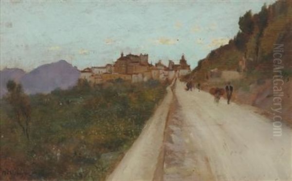 The Road To Montreale Oil Painting by William Heath Wilson