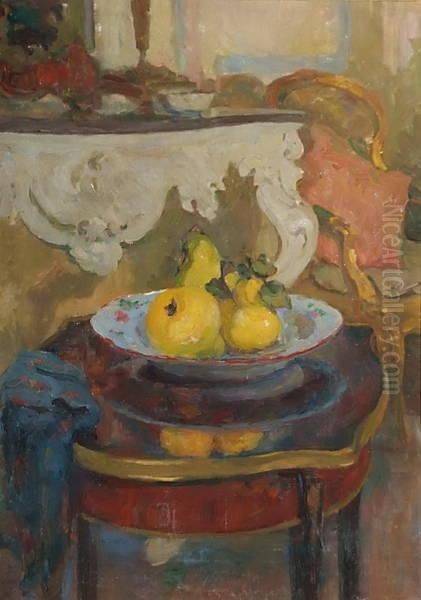 Nature Morte Aux Poires Oil Painting by Louise Brohee