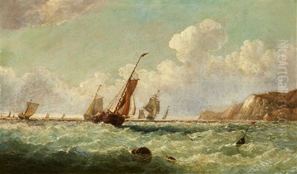 John Wilson , Sailing Ships In Rough Seas by John Wilson