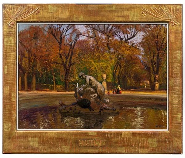 Najadenbrunnen In Schonbrunn Oil Painting by Hans Wilt