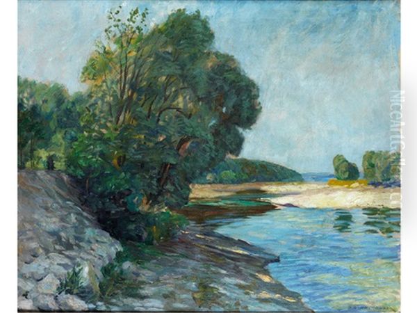 Uferlandschaft Oil Painting by Adalbert Wimmenauer