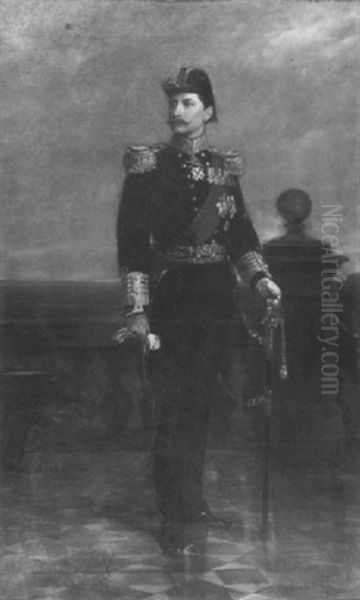 Portrait Of Kaiser Wilhelm Oil Painting by Rudolf Wimmer