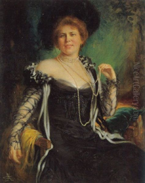 Portrat Einer Dame Der Gesellschaft Oil Painting by Rudolf Wimmer